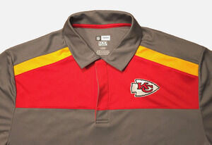 NFL Team Apparel TX3 Cool Men's Gray & Red Polo Shirt Kansas City Chiefs Size L